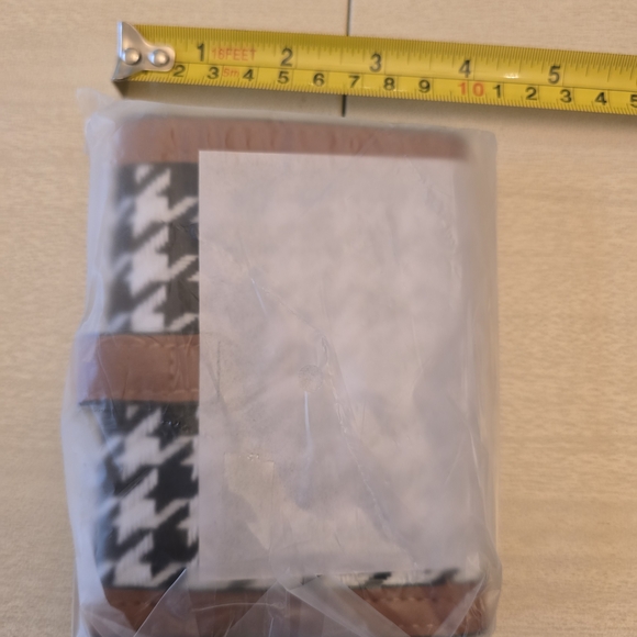BY:KY Cognac Houndstooth Pattern Faux Leather Wallet, Factory Sealed! NWT! - Picture 6 of 10